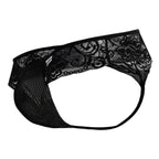 CandyMan Opaque Pouch Lace Mesh Thongs - Black