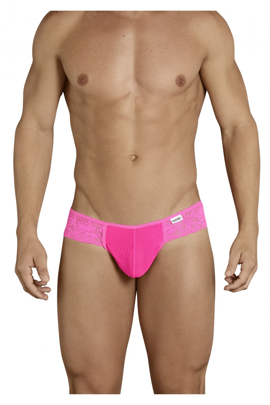 CandyMan Lace Mesh Thongs - Pink