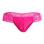 CandyMan Lace Mesh Thongs - Pink