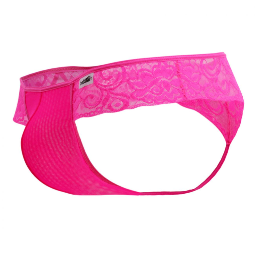 CandyMan Lace Mesh Thongs - Pink