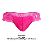 CandyMan Lace Mesh Thongs - Pink