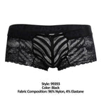 CandyMan Mesh and Lace Boxer Briefs - Black