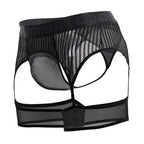 CandyMan Garter Belt Thongs - Black Mesh