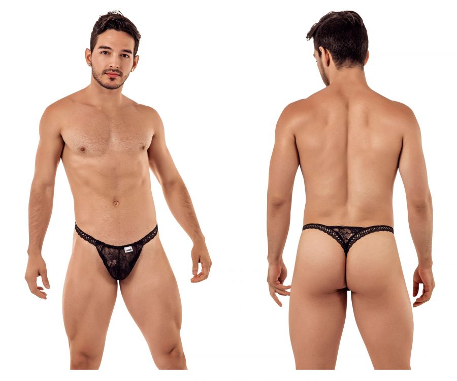 CandyMan Double Lace Thongs - Black