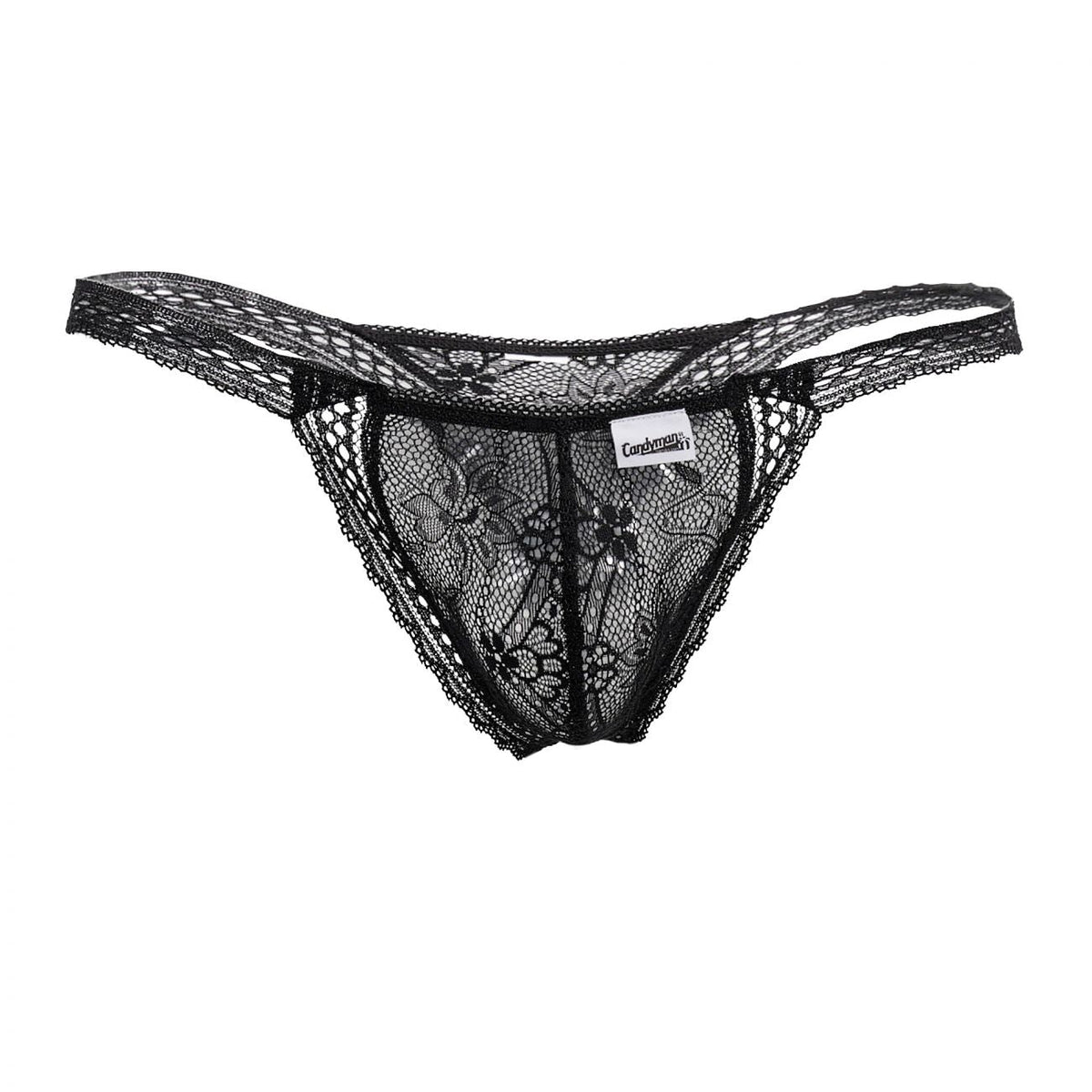CandyMan Double Lace Thongs - Black