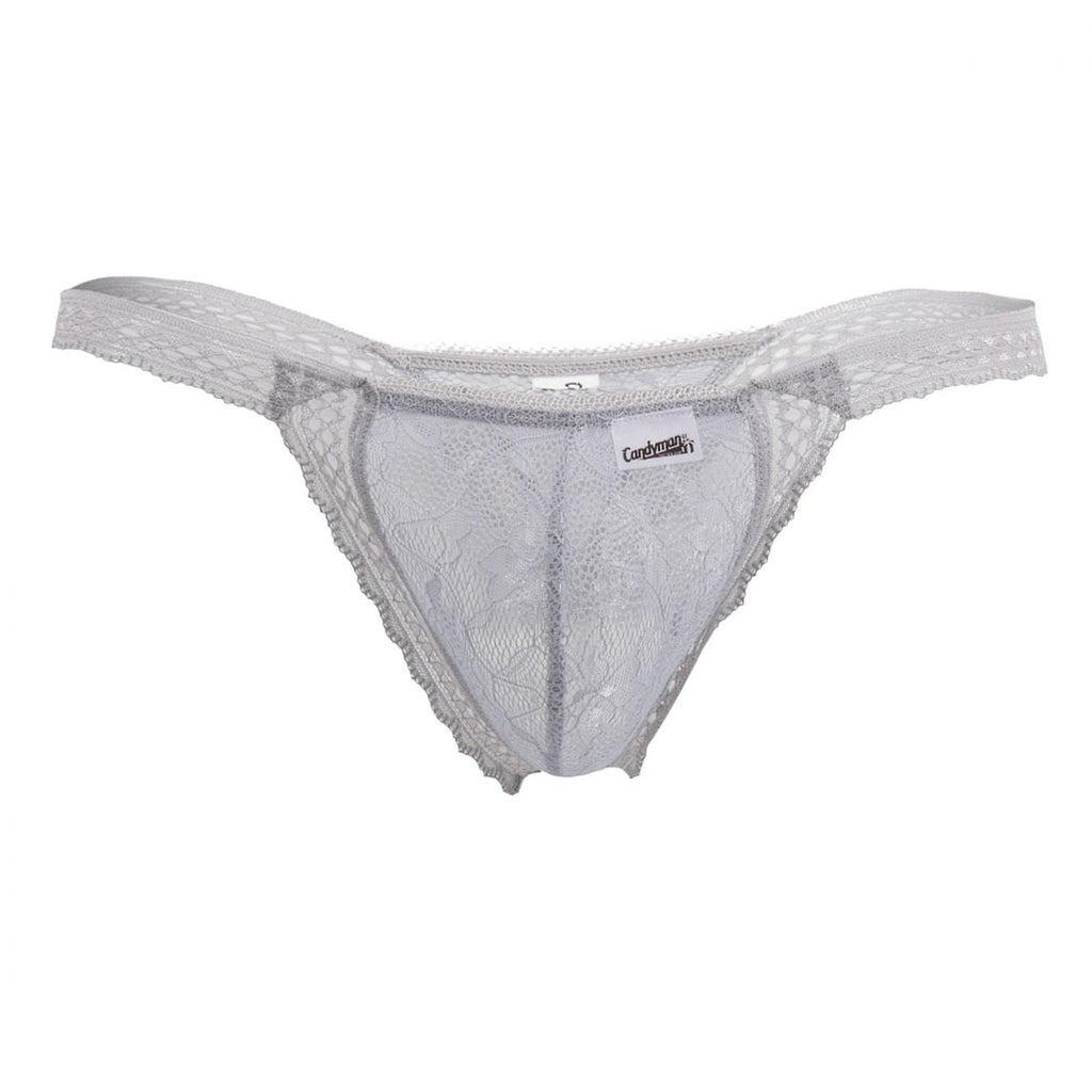 CandyMan Double Lace Thongs - Gray