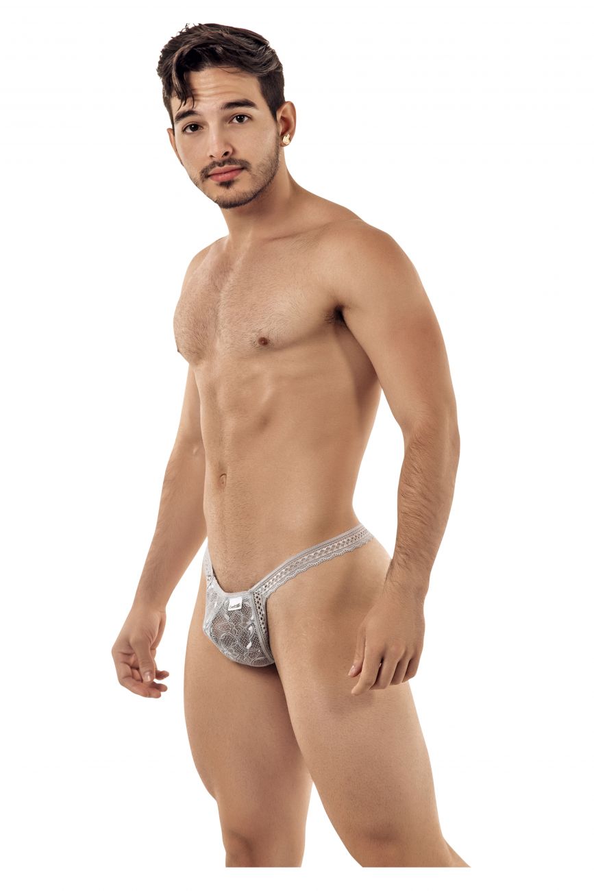 CandyMan Double Lace Thongs - Gray