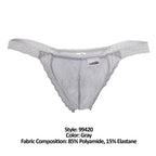 CandyMan Double Lace Thongs - Gray