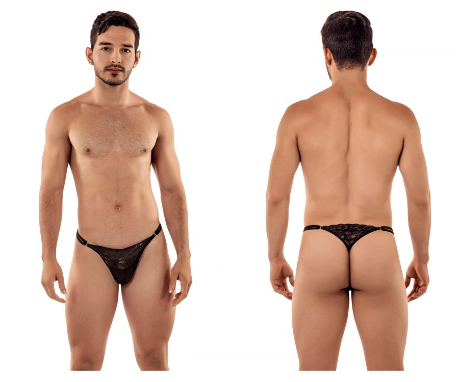 CandyMan Lace G-String Thongs - Black