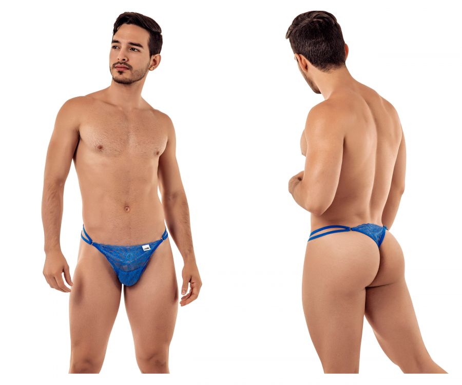 CandyMan Lace G-String Thongs - Blue
