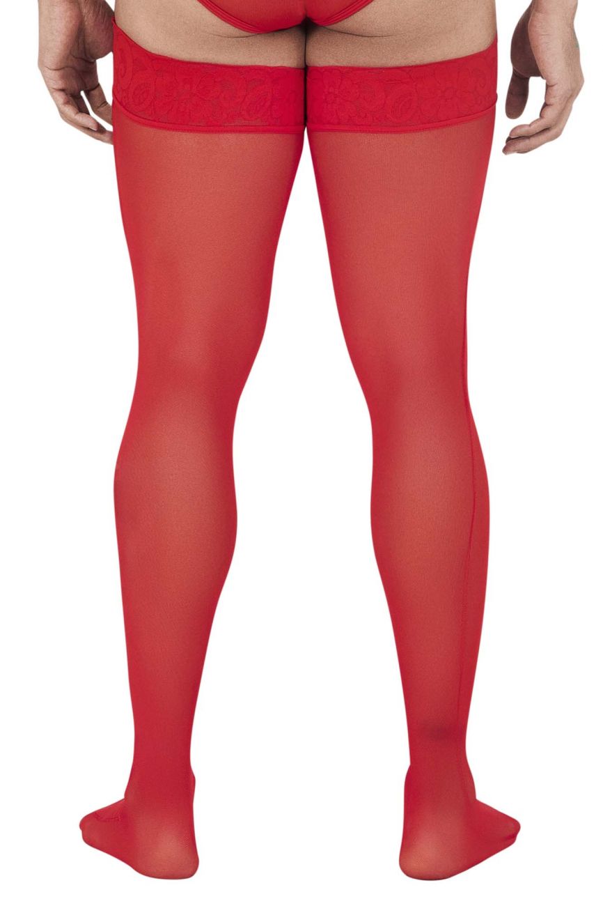 CandyMan Mesh Thigh Highs - Red