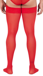 CandyMan Mesh Thigh Highs - Red