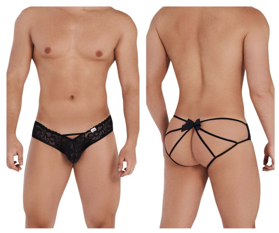 CandyMan Bow & Lace Jockstrap - Black