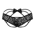 CandyMan Bow & Lace Jockstrap - Black
