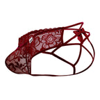 CandyMan Bow & Lace Jockstrap - Burgundy