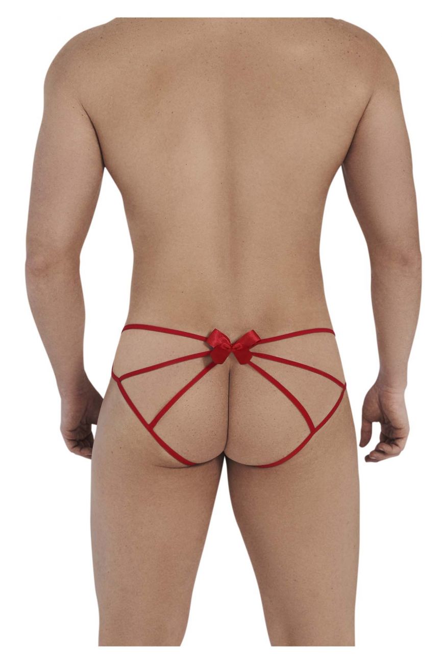 CandyMan Bow & Lace Jockstrap - Red