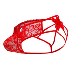 CandyMan Bow & Lace Jockstrap - Red