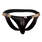 CandyMan Bikini Jockstrap - Black-Animal Print