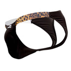 CandyMan Bikini Jockstrap - Black-Animal Print