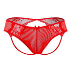 CandyMan Lace Mesh Jockstrap - Red