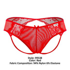 CandyMan Lace Mesh Jockstrap - Red