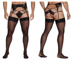 CandyMan Lace Garter-Jockstrap Outfit - Black
