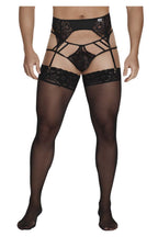 CandyMan Lace Garter-Jockstrap Outfit - Black