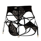 CandyMan Lace Garter-Jockstrap Outfit - Black