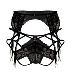 CandyMan Lace Garter-Jockstrap Outfit - Black