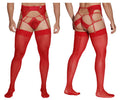 CandyMan Lace Garter-Jockstrap Outfit - Red