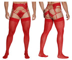 CandyMan Lace Garter-Jockstrap Outfit - Red