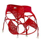 CandyMan Lace Garter-Jockstrap Outfit - Red