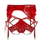 CandyMan Lace Garter-Jockstrap Outfit - Red