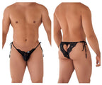 CandyMan Lace Heart Bikini - Black
