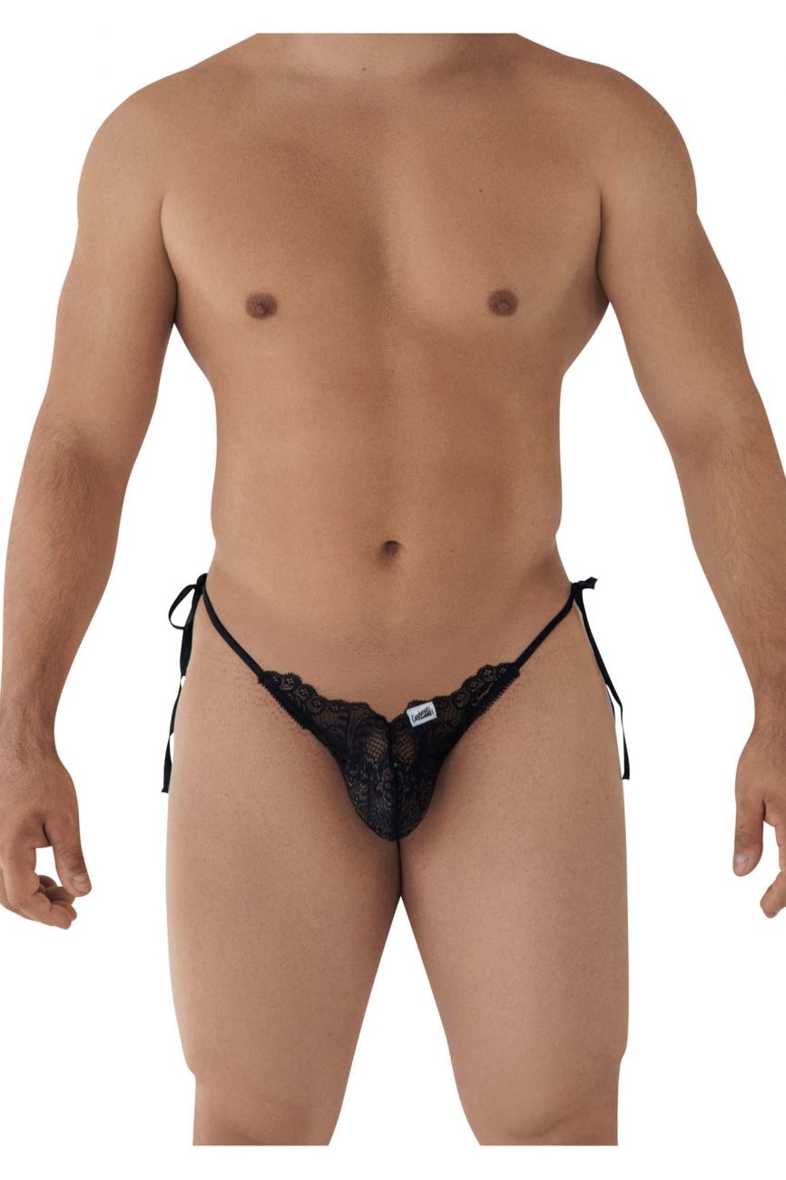 CandyMan Lace Heart Bikini - Black