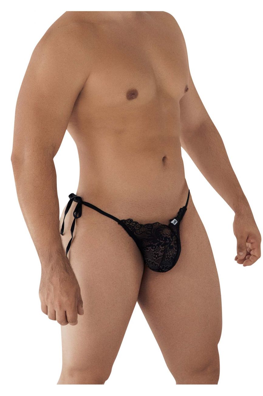 CandyMan Lace Heart Bikini - Black