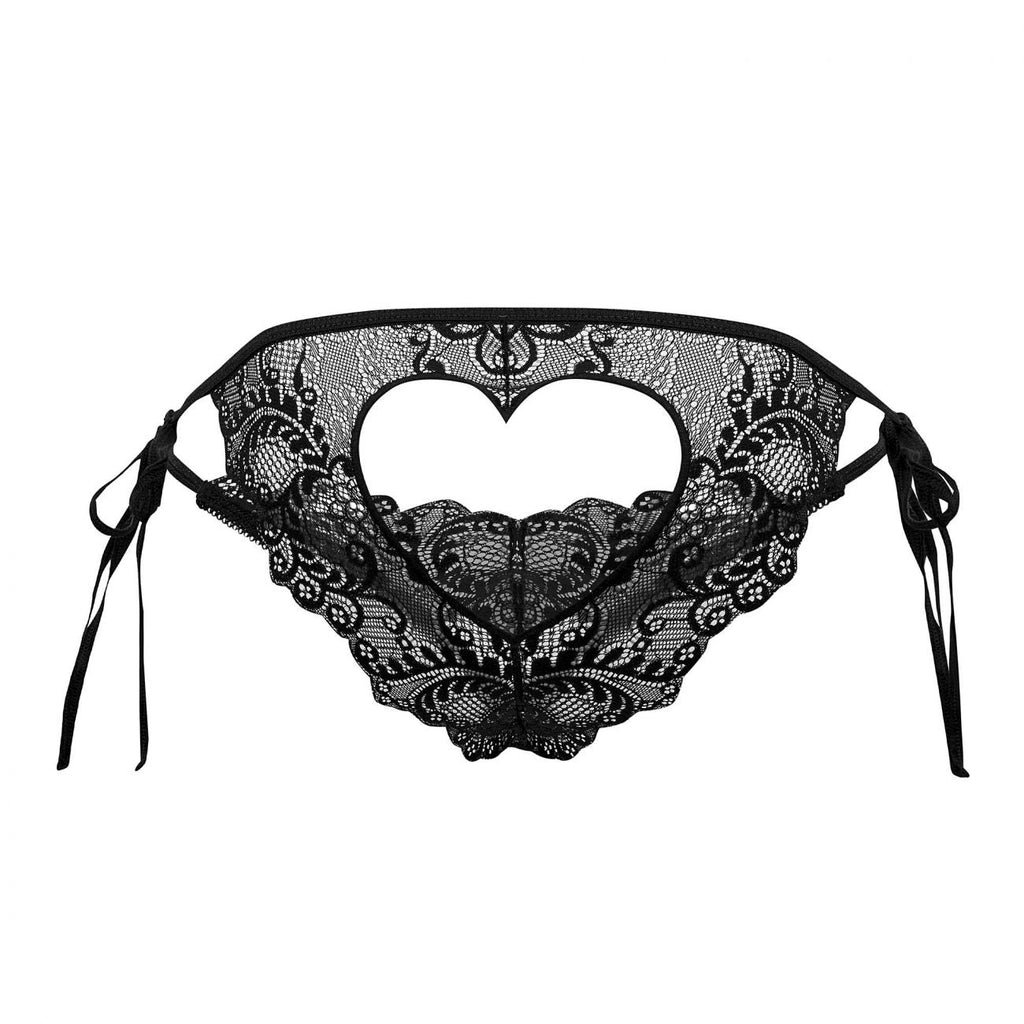 CandyMan Lace Heart Bikini - Black