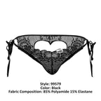 CandyMan Lace Heart Bikini - Black