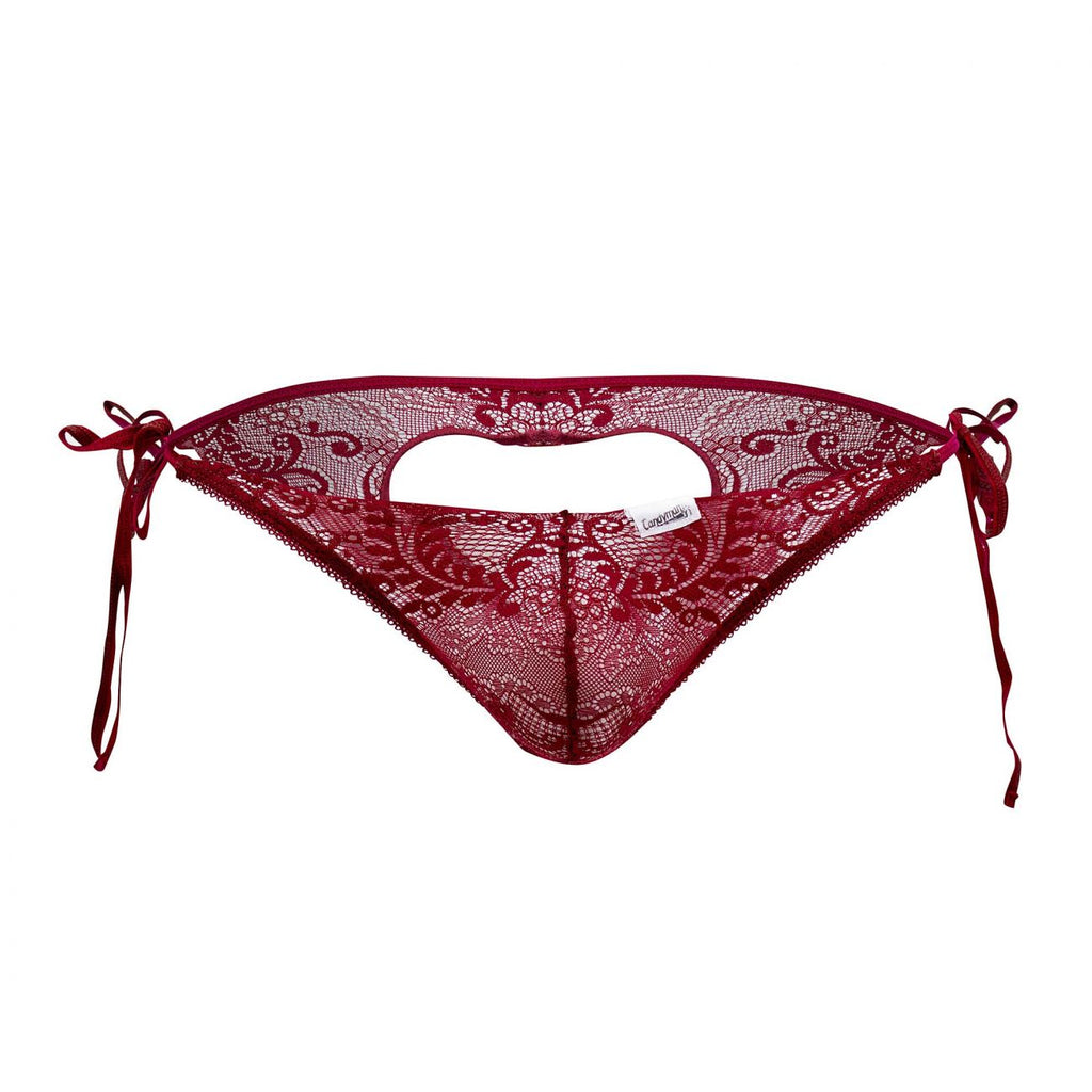 CandyMan Lace Heart Bikini - Burgundy
