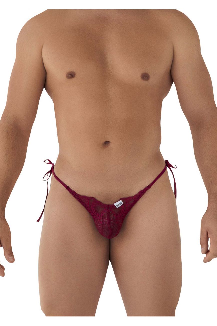 CandyMan Lace Heart Bikini - Burgundy