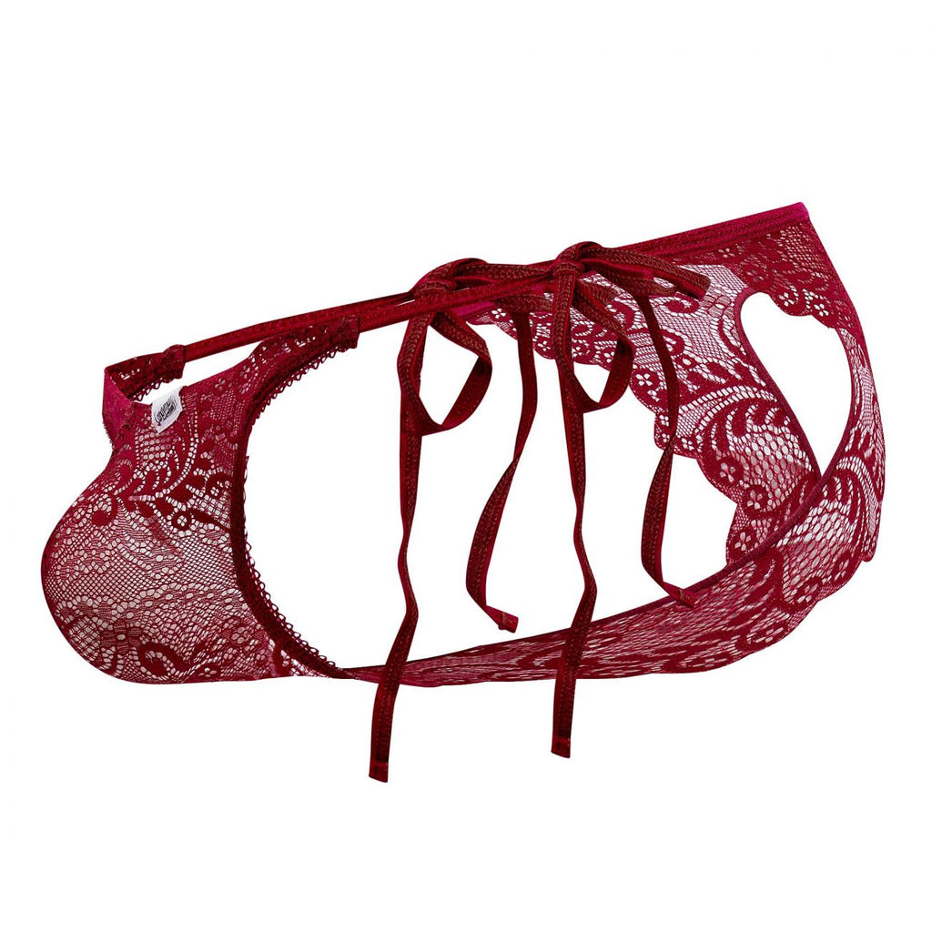 CandyMan Lace Heart Bikini - Burgundy