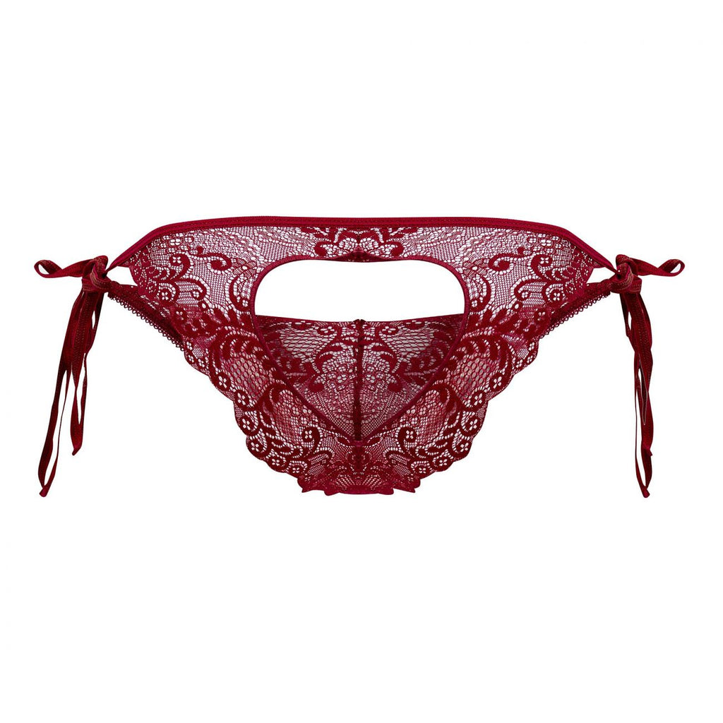 CandyMan Lace Heart Bikini - Burgundy