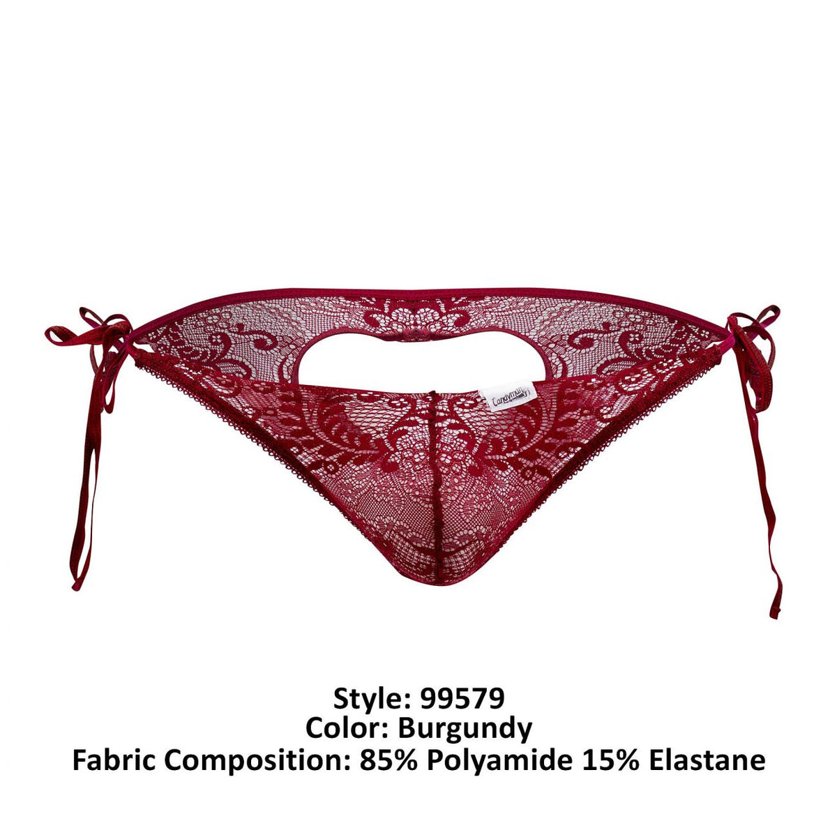 CandyMan Lace Heart Bikini - Burgundy