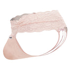 CandyMan Lace Mesh Thongs - Rose