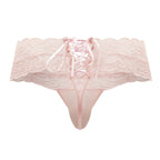 CandyMan Lace Mesh Thongs - Rose