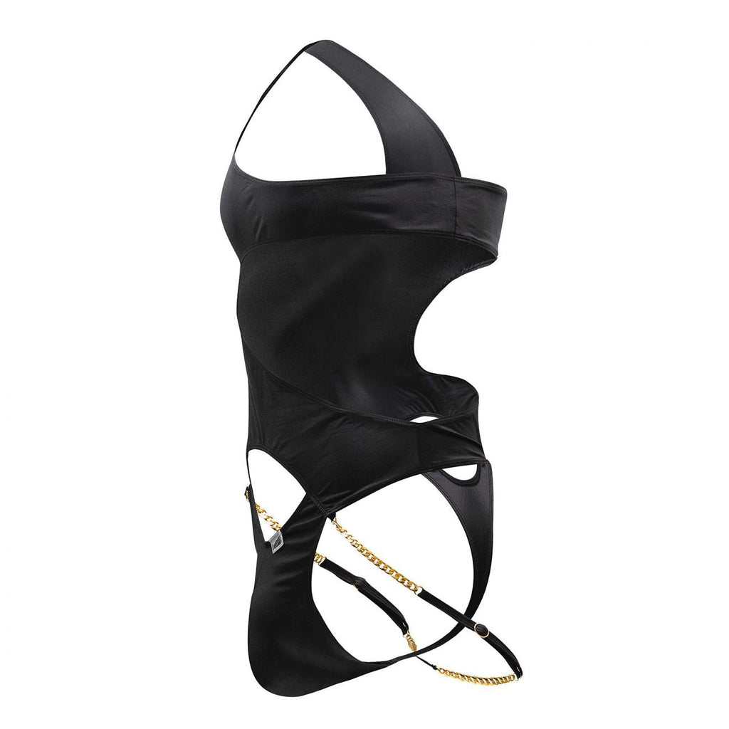 CandyMan Chain One Shoulder Bodysuit - Black