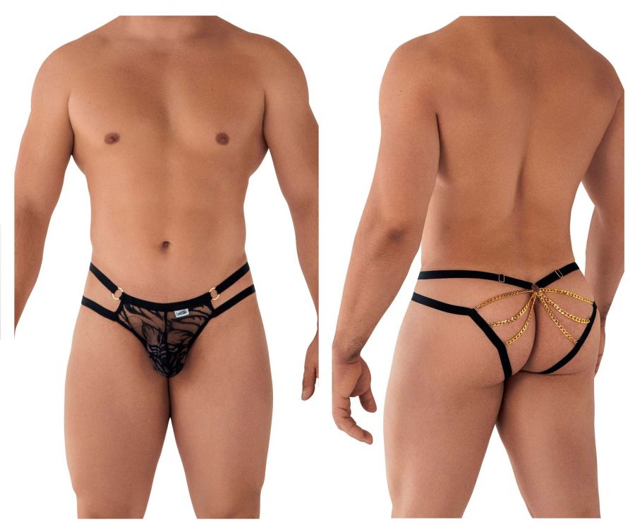 CandyMan Lace and Chain Bikini - Black
