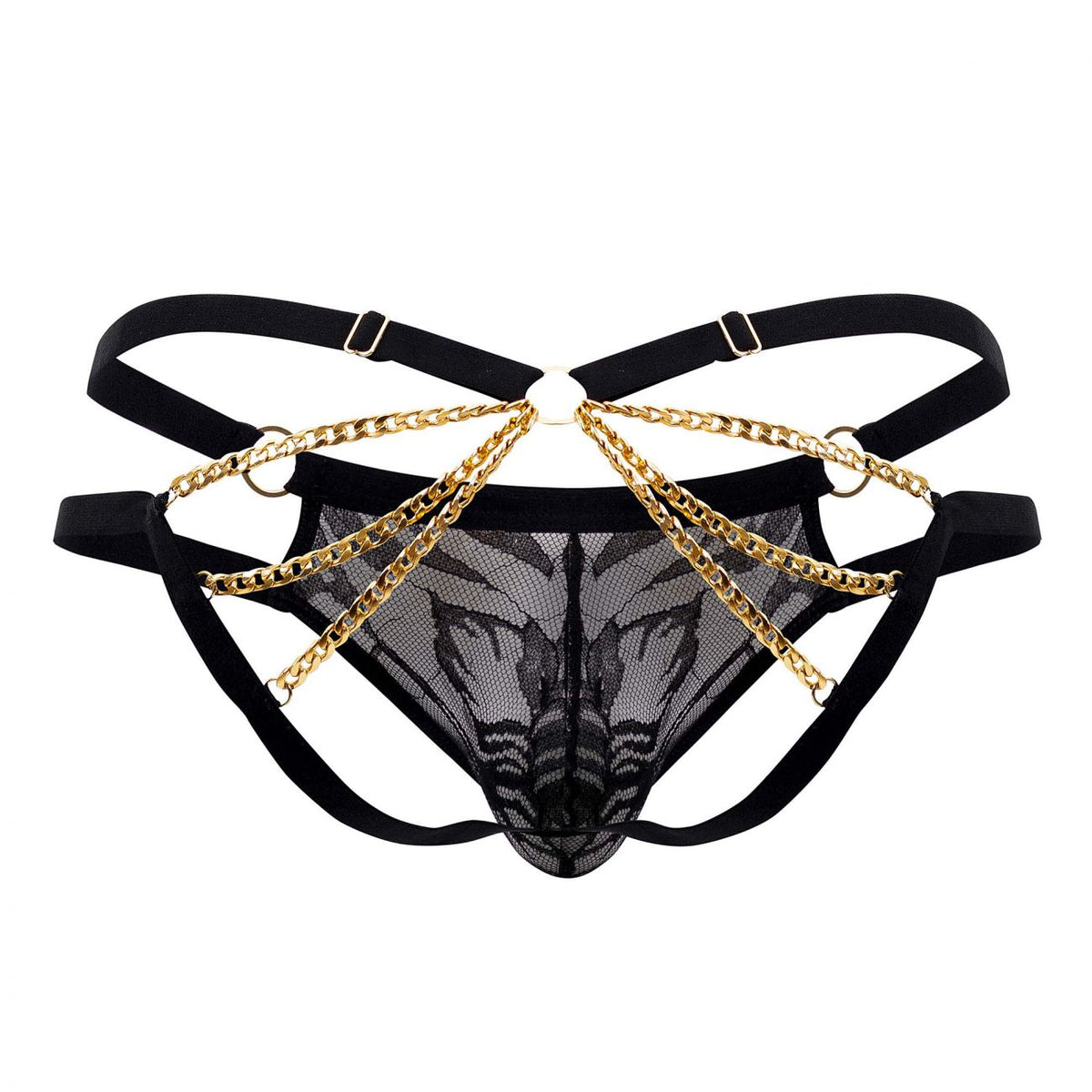 CandyMan Lace and Chain Bikini - Black