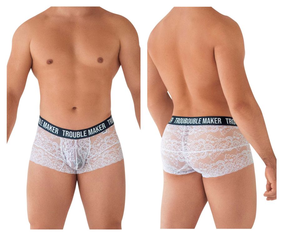 CandyMan Trouble Maker Lace Trunks - White