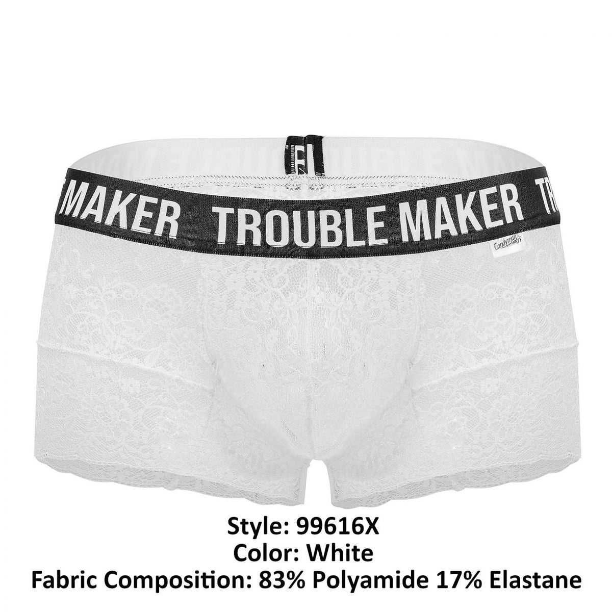 CandyMan Trouble Maker Lace Trunks - White